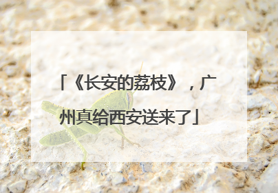 《长安的荔枝》，广州真给西安送来了
