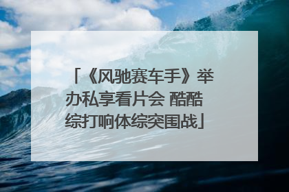 《风驰赛车手》举办私享看片会 酷酷综打响体综突围战