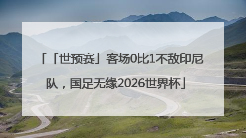 「世预赛」客场0比1不敌印尼队，国足无缘2026世界杯