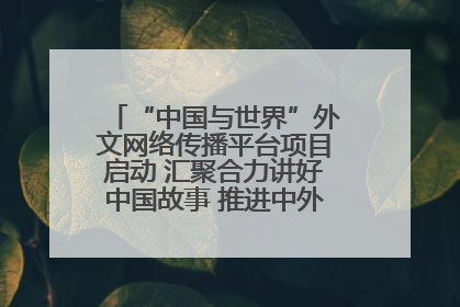 “中国与世界”外文网络传播平台项目启动 汇聚合力讲好中国故事 推进中外文明交流互鉴