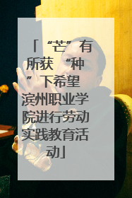 “芒”有所获 “种”下希望 滨州职业学院进行劳动实践教育活动