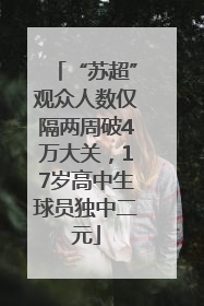 “苏超”观众人数仅隔两周破4万大关，17岁高中生球员独中二元