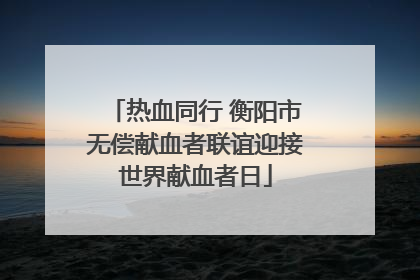热血同行 衡阳市无偿献血者联谊迎接世界献血者日