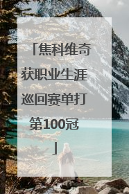 焦科维奇获职业生涯巡回赛单打第100冠
