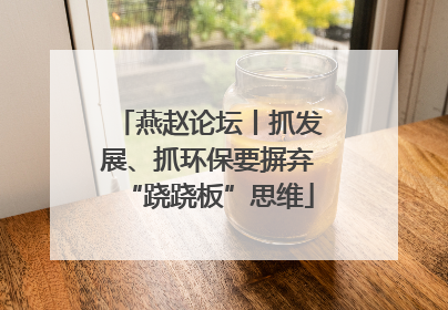 燕赵论坛丨抓发展、抓环保要摒弃“跷跷板”思维