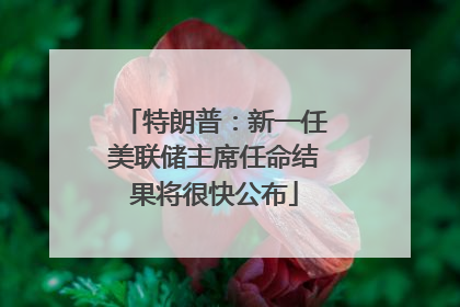 特朗普：新一任美联储主席任命结果将很快公布
