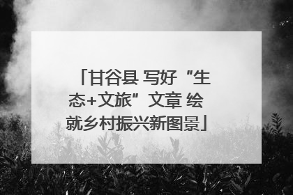 甘谷县 写好“生态+文旅”文章 绘就乡村振兴新图景