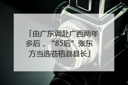 由广东调赴广西两年多后，“85后”张东方当选苍梧县县长