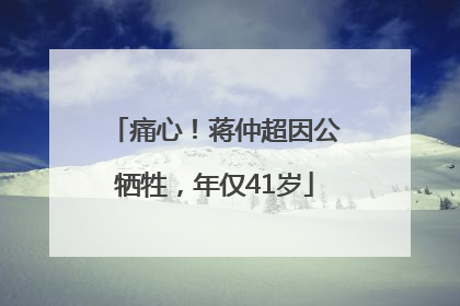 痛心！蒋仲超因公牺牲，年仅41岁