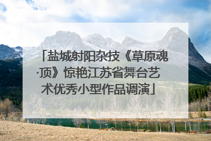 盐城射阳杂技《草原魂·顶》惊艳江苏省舞台艺术优秀小型作品调演