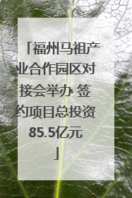 福州马祖产业合作园区对接会举办 签约项目总投资85.5亿元