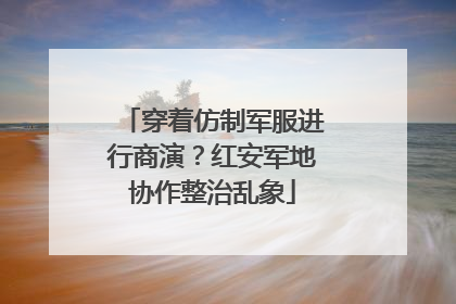 穿着仿制军服进行商演？红安军地协作整治乱象