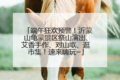 端午狂欢预警！沂蒙山龟蒙景区祭山演出、艾香手作、对山歌、逛市集！速来嗨玩~