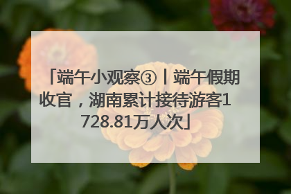 端午小观察③丨端午假期收官，湖南累计接待游客1728.81万人次