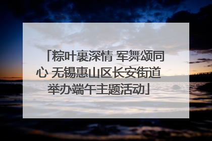 粽叶裹深情 军舞颂同心 无锡惠山区长安街道举办端午主题活动