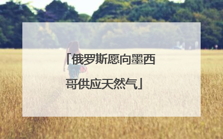俄罗斯愿向墨西哥供应天然气