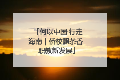 何以中国·行走海南｜侨校飘茶香 职教新发展
