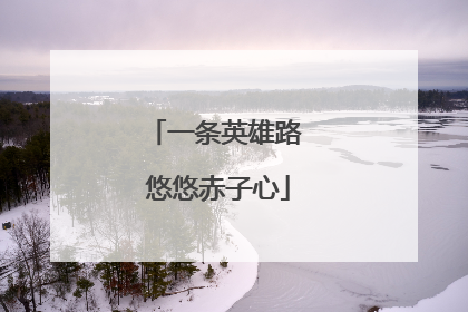 一条英雄路 悠悠赤子心