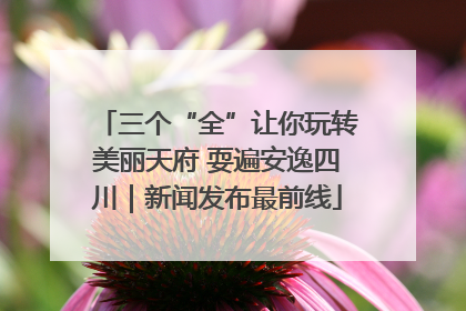 三个“全”让你玩转美丽天府 耍遍安逸四川｜新闻发布最前线