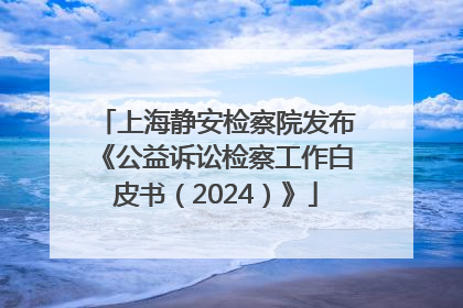 上海静安检察院发布《公益诉讼检察工作白皮书（2024）》