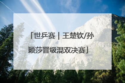 世乒赛｜王楚钦/孙颖莎晋级混双决赛
