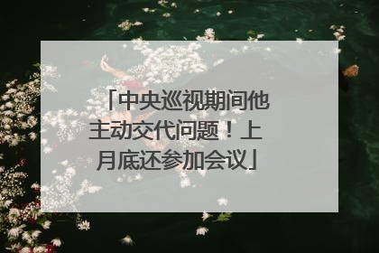 中央巡视期间他主动交代问题！上月底还参加会议