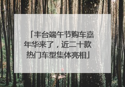 丰台端午节购车嘉年华来了，近二十款热门车型集体亮相