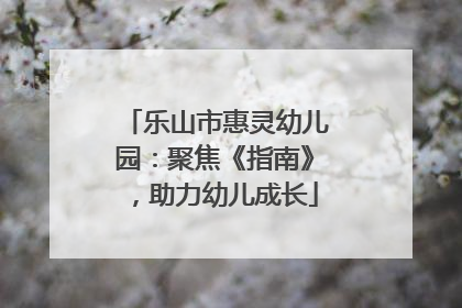 乐山市惠灵幼儿园：聚焦《指南》，助力幼儿成长