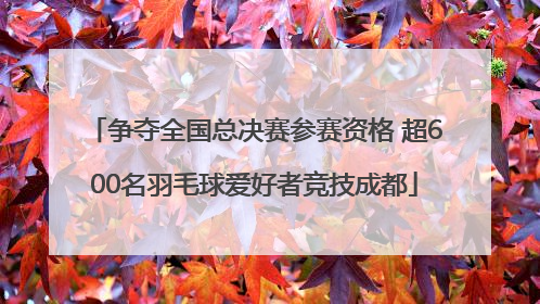 争夺全国总决赛参赛资格 超600名羽毛球爱好者竞技成都