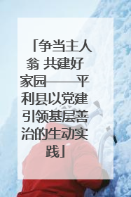 争当主人翁 共建好家园——平利县以党建引领基层善治的生动实践