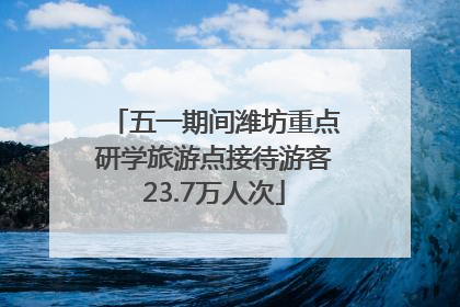 五一期间潍坊重点研学旅游点接待游客23.7万人次