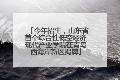 今年招生，山东省首个综合性低空经济现代产业学院在青岛西海岸新区揭牌