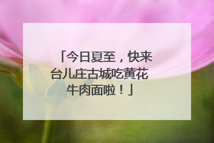 今日夏至，快来台儿庄古城吃黄花牛肉面啦！