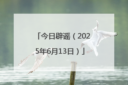 今日辟谣（2025年6月13日）