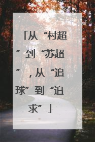 从“村超”到“苏超”，从“追球”到“追求”