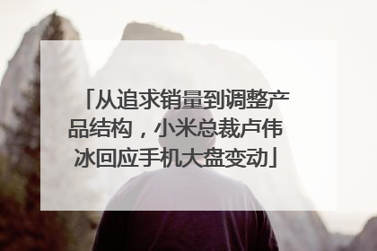 从追求销量到调整产品结构，小米总裁卢伟冰回应手机大盘变动