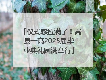 仪式感拉满了！嵩县一高2025届毕业典礼圆满举行