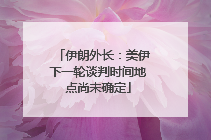 伊朗外长：美伊下一轮谈判时间地点尚未确定