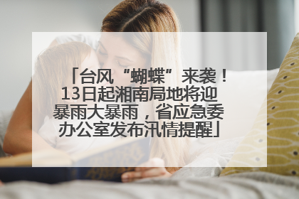 台风“蝴蝶”来袭！13日起湘南局地将迎暴雨大暴雨，省应急委办公室发布汛情提醒