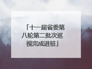 十一届省委第八轮第二批次巡视完成进驻