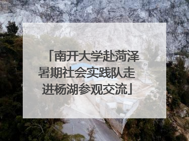 南开大学赴菏泽暑期社会实践队走进杨湖参观交流