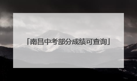 南昌中考部分成绩可查询