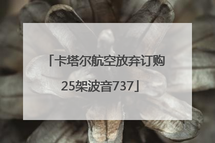卡塔尔航空放弃订购25架波音737
