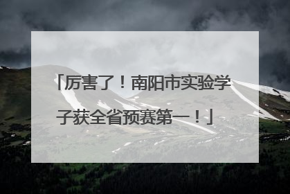 厉害了！南阳市实验学子获全省预赛第一！