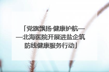 党旗飘扬·健康护航——北海医院开展进盐企筑防线健康服务行动