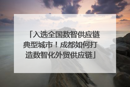 入选全国数智供应链典型城市！成都如何打造数智化外贸供应链