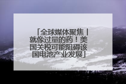 全球媒体聚焦丨就像过量的药！美国关税可能阻碍该国电池产业发展