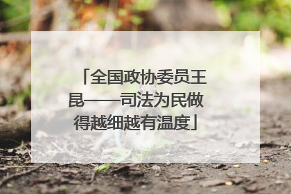 全国政协委员王昆——司法为民做得越细越有温度