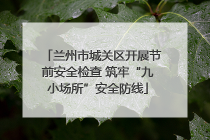 兰州市城关区开展节前安全检查 筑牢“九小场所”安全防线