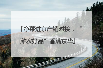 净菜进京产销对接，“潍农好品”香满京华
